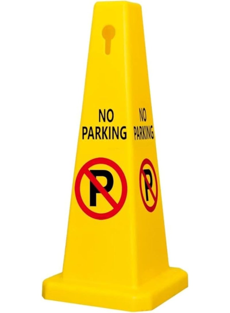 DubaiGallery Weather Resistant No Parking Floor Sign Board with Stable Base and Bright Yellow Warning Design Ideal for Outdoor Parking Areas Garages Warehouses Loading Zones and Building Entrances - Image 2